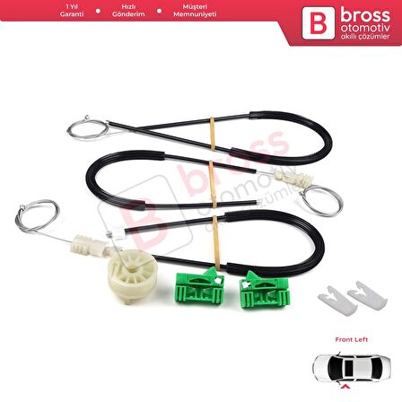 Renault Laguna MK2 X74  BG0/1 KG0/1 2001-2008 8200000937 İçin Ön Sol Kapı Cam Kriko Tamir Seti