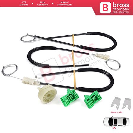 Renault Laguna MK2 X74  BG0/1 KG0/1 2001-2008 8200000937 İçin Ön Sol Kapı Cam Kriko Tamir Seti