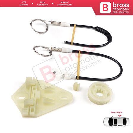 Renault Megane MK1 X64 1996-2003 4/5 Kapı 7700834342 İçin Arka Sağ Kapı Cam Kriko Tamir Seti