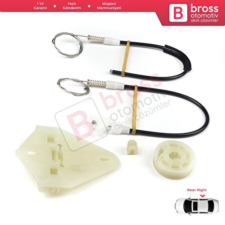 Renault Megane MK1 X64 1996-2003 4/5 Kapı 7700834342 İçin Arka Sağ Kapı Cam Kriko Tamir Seti