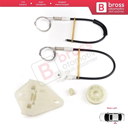 Renault Megane MK1 X64 1996-2003 4/5 Kapı 7700834343 İçin Arka Sol Kapı Cam Kriko Tamir Seti