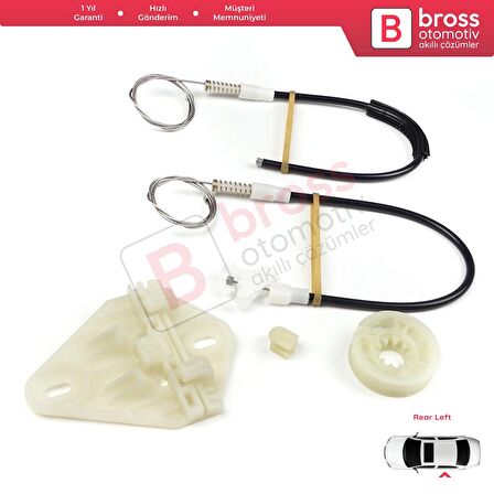 Renault Megane MK1 X64 1996-2003 4/5 Kapı 7700834343 İçin Arka Sol Kapı Cam Kriko Tamir Seti