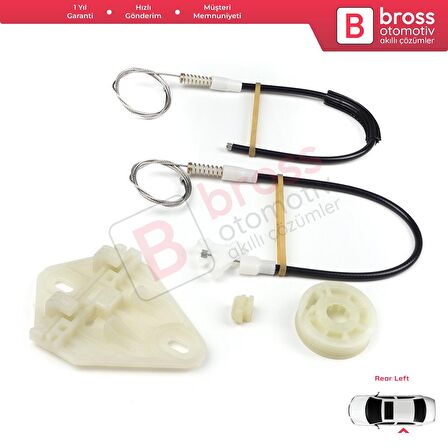 Renault Megane MK1 X64 1996-2003 4/5 Kapı 7700834343 İçin Arka Sol Kapı Cam Kriko Tamir Seti