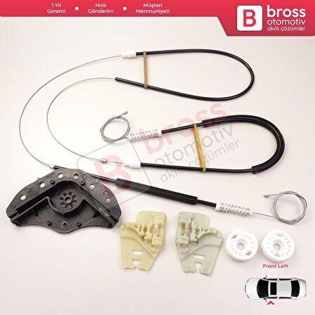 BMW 3 Serisi E46 2001-2005 4/5 Kapı Makyajlı Kasa 51330018129 İçin Ön Sol Cam Kriko Seti Kapaklı