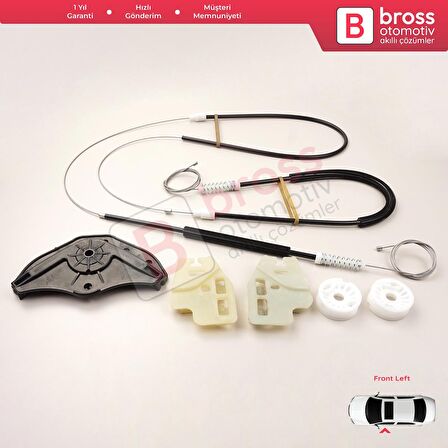 BMW 3 Serisi E46 2001-2005 4/5 Kapı Makyajlı Kasa 51330018129 İçin Ön Sol Cam Kriko Seti Kapaklı