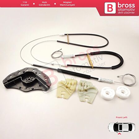 BMW 3 Serisi E46 2001-2005 4/5 Kapı Makyajlı Kasa 51330018129 İçin Ön Sol Cam Kriko Seti Kapaklı