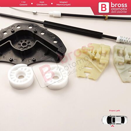 BMW 3 Serisi E46 2001-2005 4/5 Kapı Makyajlı Kasa 51330018129 İçin Ön Sol Cam Kriko Seti Kapaklı