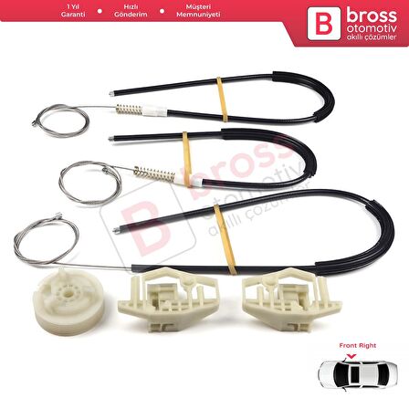 Renault Megane MK2 2002-2008 4/5 Kapı 8200325135 İçin Ön Sağ Kapı Cam Kriko Tamir Seti