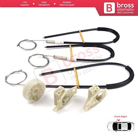 Renault Megane MK2 2002-2008 4/5 Kapı 8200325135 İçin Ön Sağ Kapı Cam Kriko Tamir Seti