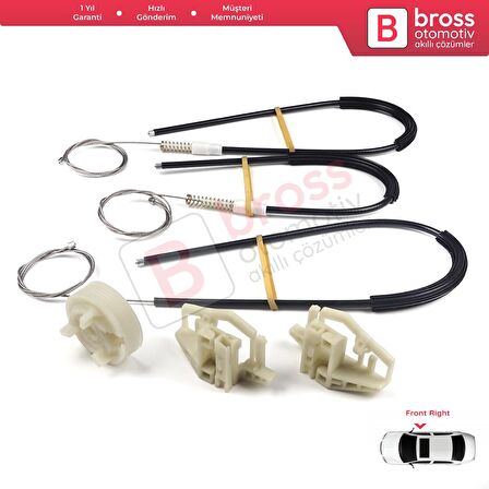 Renault Megane MK2 2002-2008 4/5 Kapı 8200325135 İçin Ön Sağ Kapı Cam Kriko Tamir Seti