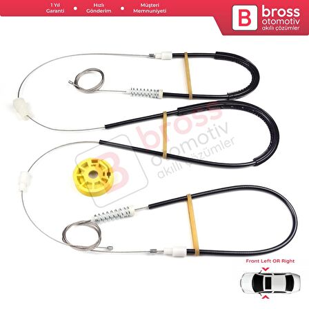 BMW 5 Serisi E39 1996-03/1999 4/5 Kapı Makyajsız Kasa İçin Ön Sağ veya Sol Kapı Cam Kriko Tamir Seti