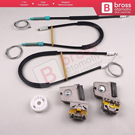 Peugeot 607 9D 9U 1999-2010 9222Q0 9650734880 İçin Ön Sağ Kapı Cam Kriko Tamir Seti Metal Ayaklı