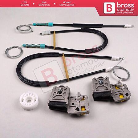 Peugeot 607 9D 9U 1999-2010 9222Q0 9650734880 İçin Ön Sağ Kapı Cam Kriko Tamir Seti Metal Ayaklı