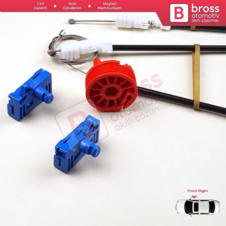 Renault Vel Satis Hatchback BJ 2001-2009 8200008326 İçin Elektrikli Ön Sağ Kapı Cam Kriko Tamir Seti