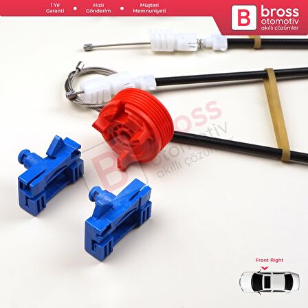 Renault Vel Satis Hatchback BJ 2001-2009 8200008326 İçin Elektrikli Ön Sağ Kapı Cam Kriko Tamir Seti