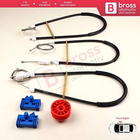 Renault Vel Satis Hatchback BJ 2001-2009 8200008326 İçin Elektrikli Ön Sağ Kapı Cam Kriko Tamir Seti