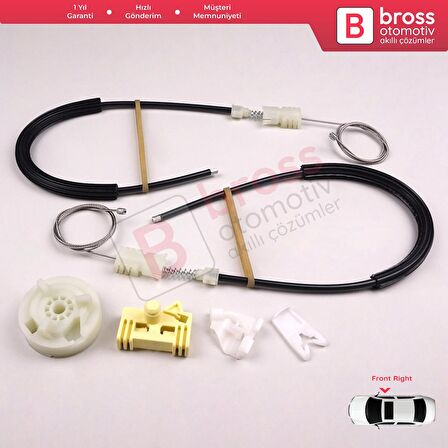 Renault Scenic MK1 JA JA0/1 1996-2003 7700838591 İçin Ön Sağ Kapı Cam Kriko Tamir Seti