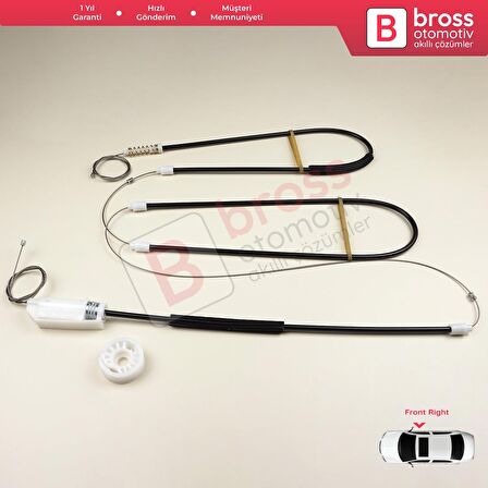 BMW 3 Serisi E46 Coupe Cabrio Convertible 1999-2007 51338229106 İçin Sağ Kapı Cam Kriko Tamir Seti