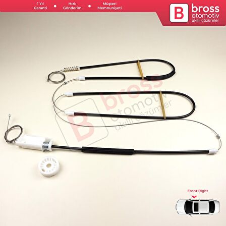 BMW 3 Serisi E46 Coupe Cabrio Convertible 1999-2007 51338229106 İçin Sağ Kapı Cam Kriko Tamir Seti