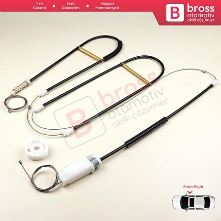 BMW 3 Serisi E46 Coupe Cabrio Convertible 1999-2007 51338229106 İçin Sağ Kapı Cam Kriko Tamir Seti