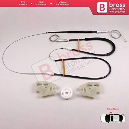 BMW 3 Serisi E46 2001-2005 4/5 Kapı Makyajlı Kasa 51337020660 İçin Ön Sağ Kapı Cam Kriko Tamir Seti