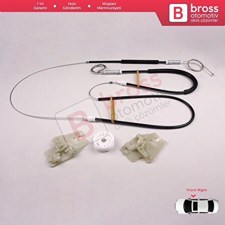 BMW 3 Serisi E46 2001-2005 4/5 Kapı Makyajlı Kasa 51337020660 İçin Ön Sağ Kapı Cam Kriko Tamir Seti