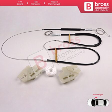 BMW 3 Serisi E46 2001-2005 4/5 Kapı Makyajlı Kasa 51337020660 İçin Ön Sağ Kapı Cam Kriko Tamir Seti