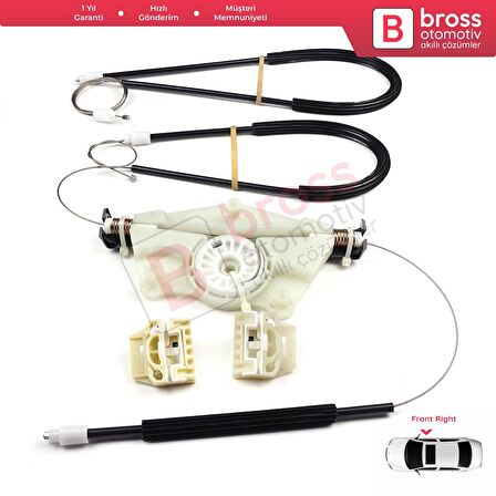 VW New Beetle C1 1C1 1997-2011 3-Kapı HB 1C0837656 İçin Elektrikli Ön Sağ Kapı Cam Kriko Tamir Seti