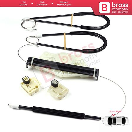 VW New Beetle C1 1C1 1997-2011 3-Kapı HB 1C0837656 İçin Elektrikli Ön Sağ Kapı Cam Kriko Tamir Seti