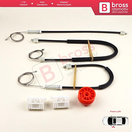 Renault Megane MK2 2002-2009 3-Kapı HB Coupe 8200325138 İçin Elektrikli Sol Cam Kriko Tamir Seti