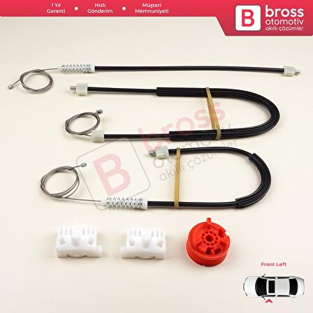 Renault Megane MK2 2002-2009 3-Kapı HB Coupe 8200325138 İçin Elektrikli Sol Cam Kriko Tamir Seti