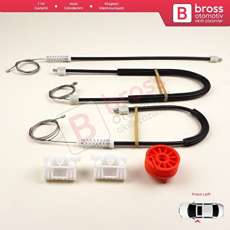 Renault Megane MK2 2002-2009 3-Kapı HB Coupe 8200325138 İçin Elektrikli Sol Cam Kriko Tamir Seti