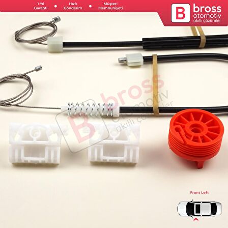 Renault Megane MK2 2002-2009 3-Kapı HB Coupe 8200325138 İçin Elektrikli Sol Cam Kriko Tamir Seti