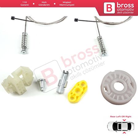 VW Jetta Golf MK5 A5 1K R32 GTI Plus 5M1 1K4837461 İçin Ön Sol Kapı Cam Kriko Tamir Seti