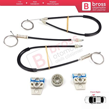 Citroen Xsara Picasso İçin Ön Sağ veya Sol Kapı Cam Kriko Tamir Seti