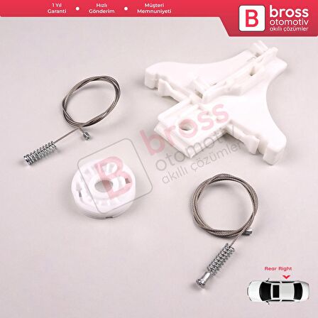 Peugeot 206 206+ 1998-2012 4/5 Kapı 9222E8 9222F8 İçin Elektrikli Ön Sağ Kapı Cam Kriko Tamir Seti