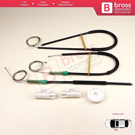 Peugeot 307 İçin Ön Sağ Kapı Cam Kriko Tamir Seti