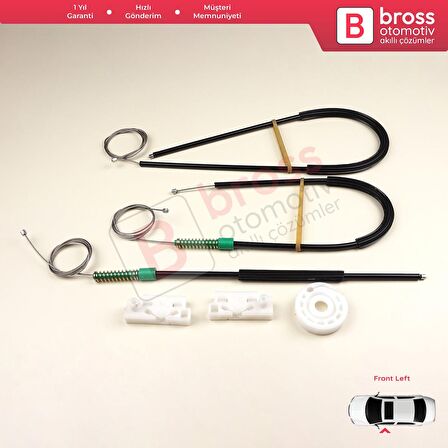 Peugeot 307 İçin Ön Sağ Kapı Cam Kriko Tamir Seti