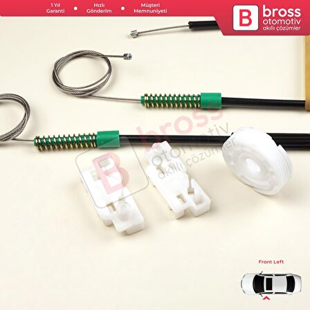 Peugeot 307 İçin Ön Sağ Kapı Cam Kriko Tamir Seti