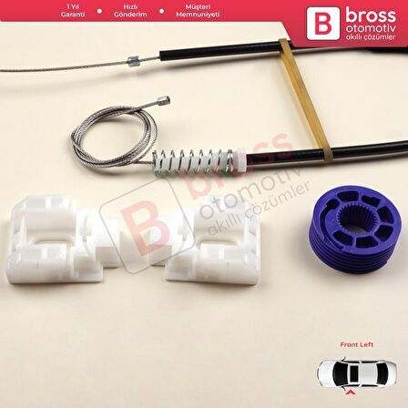 Audi A3 MK2 8P1 8PA 2003-2012 2/3 Kapı HB Coupe 8P3837461 İçin Sol Kapı Cam Kriko Tamir Seti