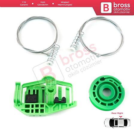 BMW 3 Serisi E90 E91 2004-2012 4/5 Kapı 51357140589 İçin Elektrikli Arka Sol Cam Kriko Tamir Seti