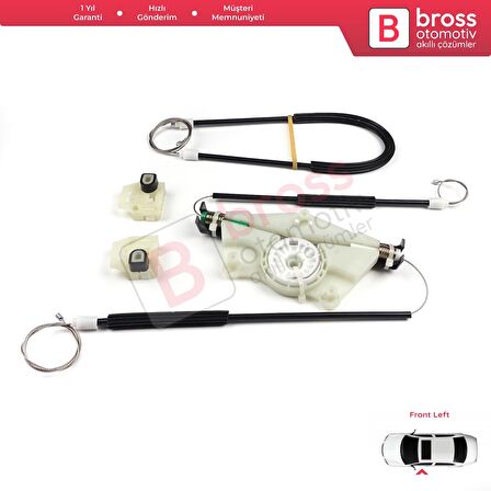 Skoda Fabia MK1 1999-2008 4/5 Kapı Praktik Van 6Y0837655 İçin Manuel Ön Sol Cam Kriko Seti Ayaklı