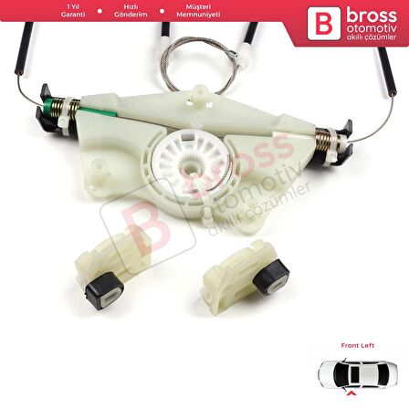 Skoda Fabia MK1 1999-2008 4/5 Kapı Praktik Van 6Y0837655 İçin Manuel Ön Sol Cam Kriko Seti Ayaklı