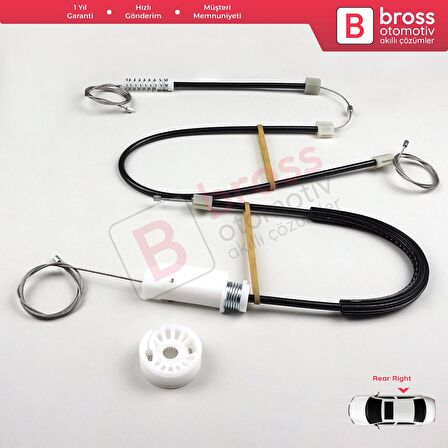 BMW 1 E87 2003-2012 5-Kapı Hatchback 51337138466 İçin Ön Sağ Cam Kriko Tamir Seti