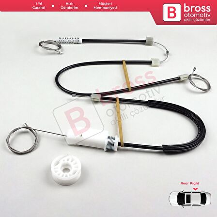 BMW 1 E87 2003-2012 5-Kapı Hatchback 51337138466 İçin Ön Sağ Cam Kriko Tamir Seti