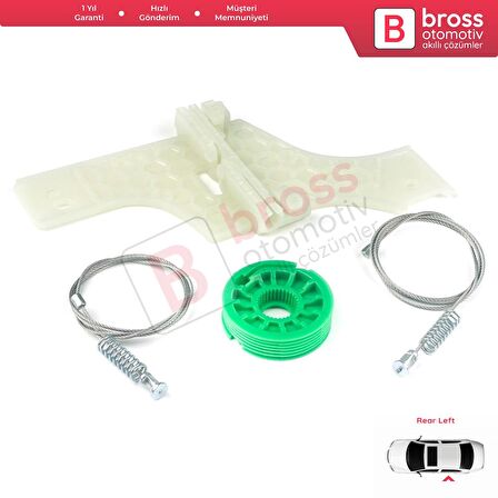 Peugeot 508 MK1 W23  8D 8E 2010-2018 4/5 Kapı 9223H6 İçin Elektrikli Arka Sol Cam Kriko Tamir Seti