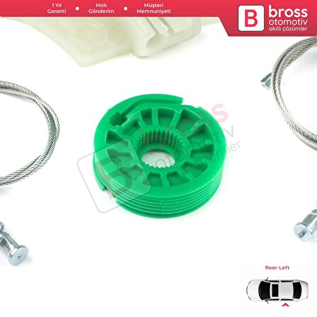 Peugeot 508 MK1 W23  8D 8E 2010-2018 4/5 Kapı 9223H6 İçin Elektrikli Arka Sol Cam Kriko Tamir Seti