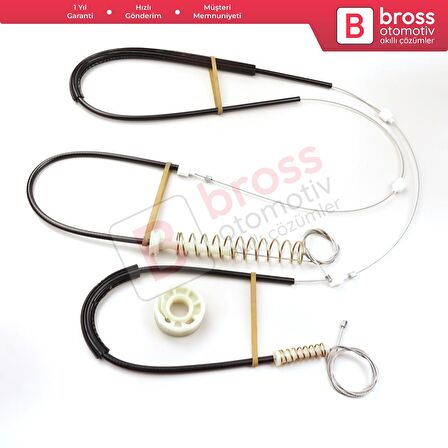 BMW 5 Serisi E39 04/1999-2004 4/5 Kapı Makyajlı Kasa 51338236859 İçin Ön Sağ Cam Kriko Tamir Seti