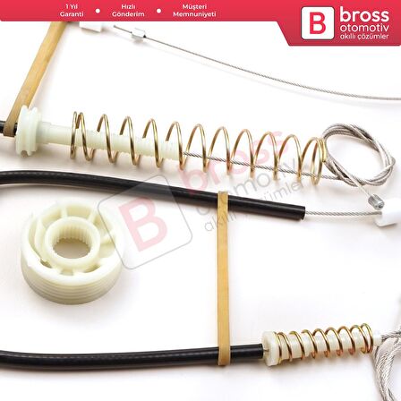 BMW 5 Serisi E39 04/1999-2004 4/5 Kapı Makyajlı Kasa 51338236859 İçin Ön Sağ Cam Kriko Tamir Seti