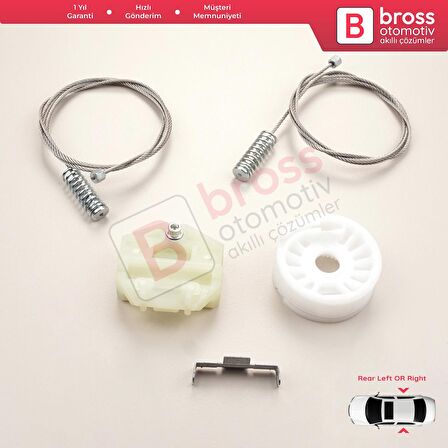 Saab 9-3 MK1 YS3D 1998-2003 900 NG 1994-1998 5-Kapı HB İçin Arka Sağ veya Sol Cam Kriko Tamir Seti